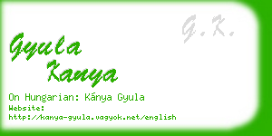 gyula kanya business card